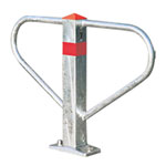 Parkbügel mit Profilzylinder gleichschließend kippbar zum Aufdübeln über Bodenplatte