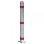 Absperrpfosten Funktionssperrpfosten Befestigung: Pfosten kippbar auf Bodenplatte, Profilzylinder,