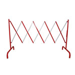 Stahl Scherensperre rot/weiß zum Sichern von Gefahrenstellen