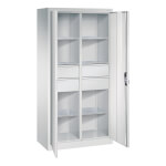 C+P Stahl-Flügeltürenschrank Acurado 89 6 Einlegeböden und 4 Schubladen