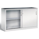 C+P Stahl-Schiebetürenschrank Acurado 2000 2 Einlegeböden mit Trennwand