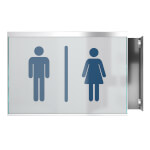 GlasFix Fahnenschild bestehend aus 2 Echtglas-Schildern und einem Edelstahlbügel