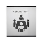 SlideFix Türschild Hochformat schwarz Acrylglasscheibe mit Aluminiumrahmen und seitlichem Einschub