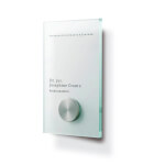 CRISTALLO Türschild aus 2 x 4 mm Sicherheitsglas mit Edelstahlhalter