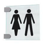 CRISTALLO Fahnenschild  aus 1 x 4 mm Sicherheitsglas mit Standardsymbolen