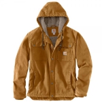 Carhartt Bartlett Jacke braun mit Kapuze, 2 Brust-, Innen und Außentaschen