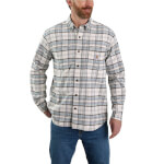 Carhartt Midweight Flannel L/S Plaid malt weiß langärmliges Baumwollhemd