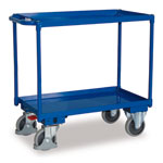 Tischwagen Transportwagen VARIOFIT  Tischwagen mit 2 Ladeflächen, pulverbeschichtet enzianblau,