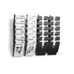 FLEXIPLUS Prospektspendersystem 6 Einzelspender, für Format DIN A4, schwarz oder transparent,