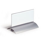 Tischnamensschild hochwertiger Aufsteller mit Acrylplatte und Aluminiumfuß,