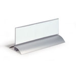 Tischnamensschild hochwertiger Aufsteller mit Acrylplatte und Aluminiumfuß,