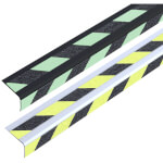 Antirutsch-Treppenkantenprofil, Doppelstreifen, Universal, Farbe Antirutschbelag: tagesfluoreszierend, schwarz/gelb,