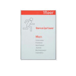 FRAME Türschild aus Sicherheitsglas und seitlichen Führungsschienen aus satiniertem Aluminium