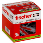 fischer DuoPower 14 x 70 S zwei Komponenten Klapp-, Spreiz- und Knotdübel mit Schrauben