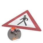 Premark thermoplastische Bodenmarkierung Fußgänger Aufstellung rechts VZ 133-10