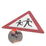 Premark thermoplastische Bodenmarkierung Kinder Aufstellung rechts VZ 136-10