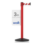 Gurtpfosten hochwertiger Metallpfosten rot, Gurt rot/weiß