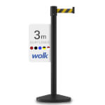 Gurtpfosten hochwertiger Metallpfosten schwarz, Gurt in verschiedenen Farben