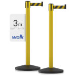 Sparset 2x gelber Gurtpfosten hochwertiger Metallpfosten gelb, Gurt gelb/schwarz