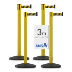 Sparset 4x gelber Gurtpfosten hochwertiger Metallpfosten gelb, Gurt gelb/schwarz