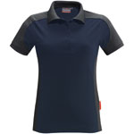 Hakro Damen-Poloshirt contrast performance dunkelblau kontrastfarbige Einsätze an Seiten, Schultern und Ärmeln