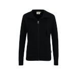 Hakro Damen-Sweatjacke College schwarz sportlicher Schnitt, pflegeleichte Baumwoll-Polyester-Mischung
