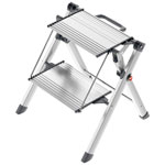 Hailo MK80 ComfortLine, Komfort-Trittleiter 2 Stufen, Arbeitshöhe 2,20 m, Standhöhe 45 cm