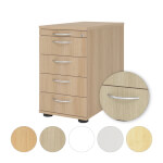 Hammerbacher Standcontainer SC Solid mit Bogengriff mit 5 Schubladen und Auszugssperre