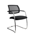 Hammerbacher Besucherstuhl Freischwinger 2 Stk mit integrierten Armlehnen und Netzrücken