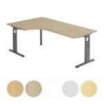 Hammerbacher Winkeltisch O-Serie 200x120 90° höheneinstellbar mit Rasterung 1 cm