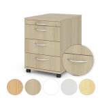 Hammerbacher Rollcontainer Solid mit Bogengriff 4 Schubladen und Auszugssperre