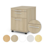 Hammerbacher Rollcontainer Solid mit Relinggriff 3 Schubladen und Hängeregister