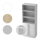 Hammerbacher Kombischrank Solid mit Relinggriff 5 Ordnerhöhen und 2 mit Türen