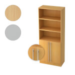 Hammerbacher Kombischrank Solid mit Relinggriff 5 Ordnerhöhen und 2 mit Türen