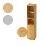 Hammerbacher Kombischrank Solid mit Relinggriff 5 Ordnerhöhen und 4 Schubladen