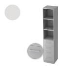 Hammerbacher Kombischrank Solid mit Relinggriff 5 Ordnerhöhen und 4 Schubladen