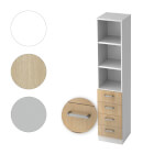 Hammerbacher Kombischrank Solid mit Chromgriff 5 Ordnerhöhen und 4 Schubladen