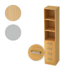 Hammerbacher Kombischrank Solid mit Chromgriff 5 Ordnerhöhen und 4 Schubladen