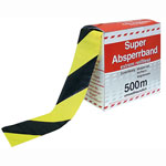 Absperrband gelb/schwarz schraffiert Absperrband gelb/schwarz schraffiert
