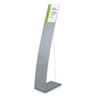LITE SECURE Bodenaufsteller mit Infotafel DIN A4 hoch silber mattes Aluminiumprofil, Bodenaufsteller mit Spannseil,