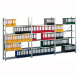 Regalsysteme Steckregale Büro-Steckregal, Grundregal RAL 7035, einseitig,