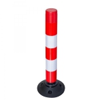 Flexibeler Leitzylinder LeitPin 76-TL, rot/weiß retroreflektierender Leitzylinder zum Verschrauaben