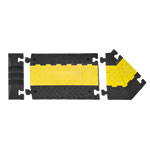 Kabelbrücke groß für Schwerlastverkehr Normelement mit Nut u. Zapfen, schwarz/gelb,