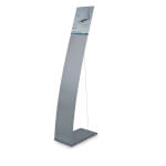 NEW AGE Bodenaufsteller mit Infotafel DIN A4 hoch silber mattes Aluminiumprofil, Bodenaufsteller mit Spannseil,