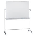 Franken mobiles Whiteboard Stahl 120 x 90 cm beidseitige Schreiboberfläche magnetisch, mit Stiftablage und Rollen