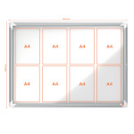 Nobo Schaukasten Premium Plus 8x DIN A4 für den Innenbereich, mit magnetischer Metalloberfläche