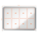 Nobo Schaukasten Premium Plus 8x DIN A4 für den Innenbereich, mit magnetischer Metalloberfläche und Alurahmen