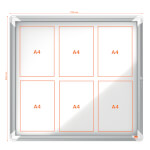 Nobo wetterfester Schaukasten Premium Plus 6x DIN A4 für Innen- und Außenbereiche, mit hochwertigem Alurahmen, magnetisch