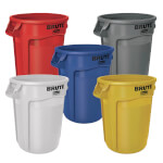 Rubbermaid Brute Abfalleimer mit Lüftungskanälen 121 l bruchsicherer Abfallbehälter für Innen- und Außenbereiche