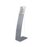 OCEAN Bodenaufsteller mit Infotafel DIN A4 hoch silber mattes Aluminiumprofil, Bodenaufsteller mit Spannseil,